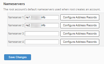 WHM - Basic WebHost Manager Setup - Nameservers