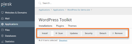 Plesk Installation administrative  page
