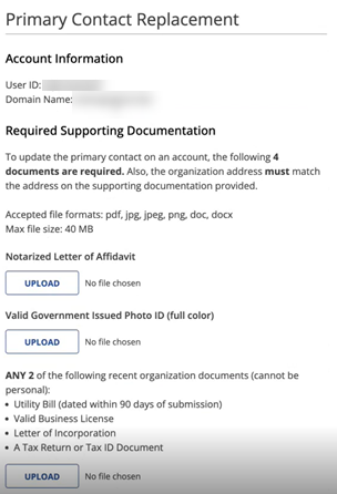 PCR - Upload required documents