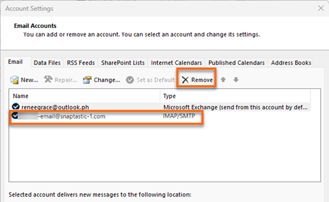 Microsoft Outlook Remove Account