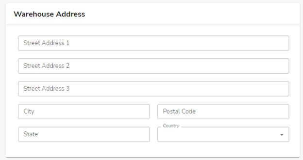 HostGator Ecomdash Create Warehouse Basic - Warehouse Address