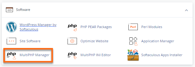 cPanel - MultiPHP Manager