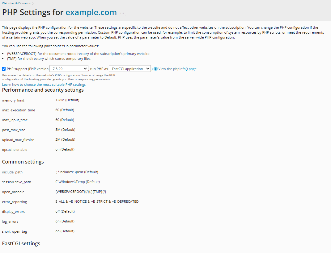 HostGator - Plesk Mail PHP Settings