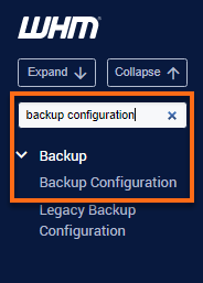 WHM - Backup Configuration