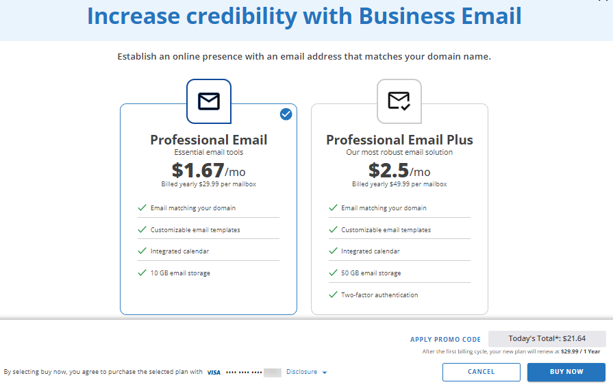 Professional Email - Buy Now
