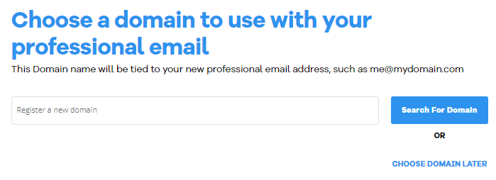Professional Email - Enter a domain