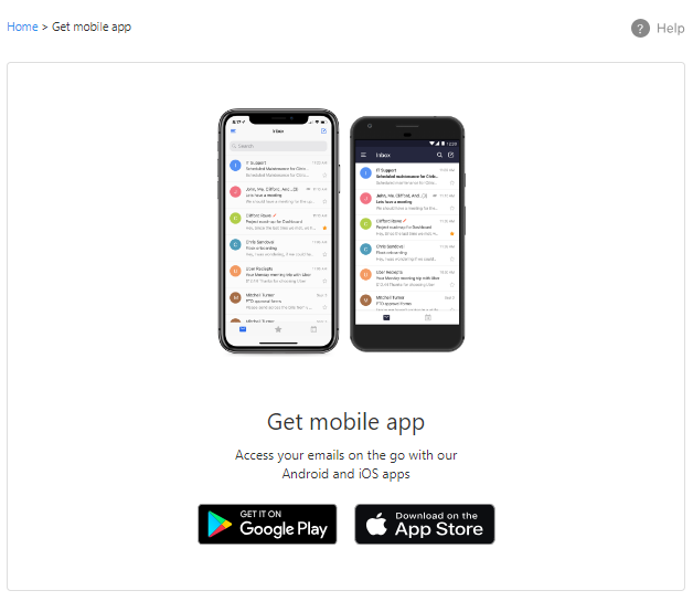 Manage Professional Email - Get Mobile App