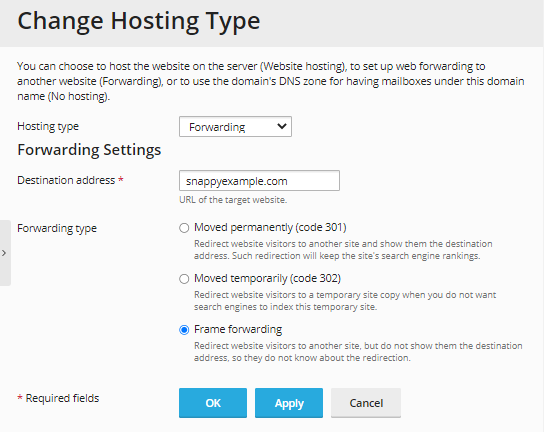 Change Hosting Type