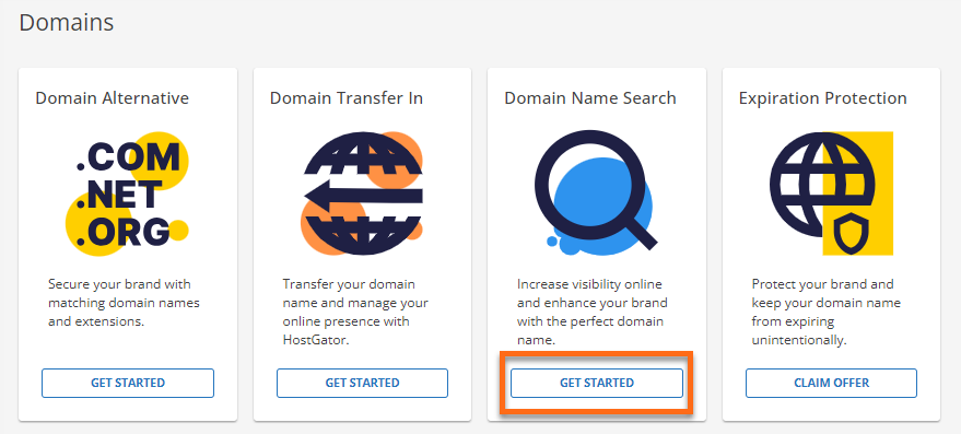 Customer Portal - Marketplace - Domain Name Search
