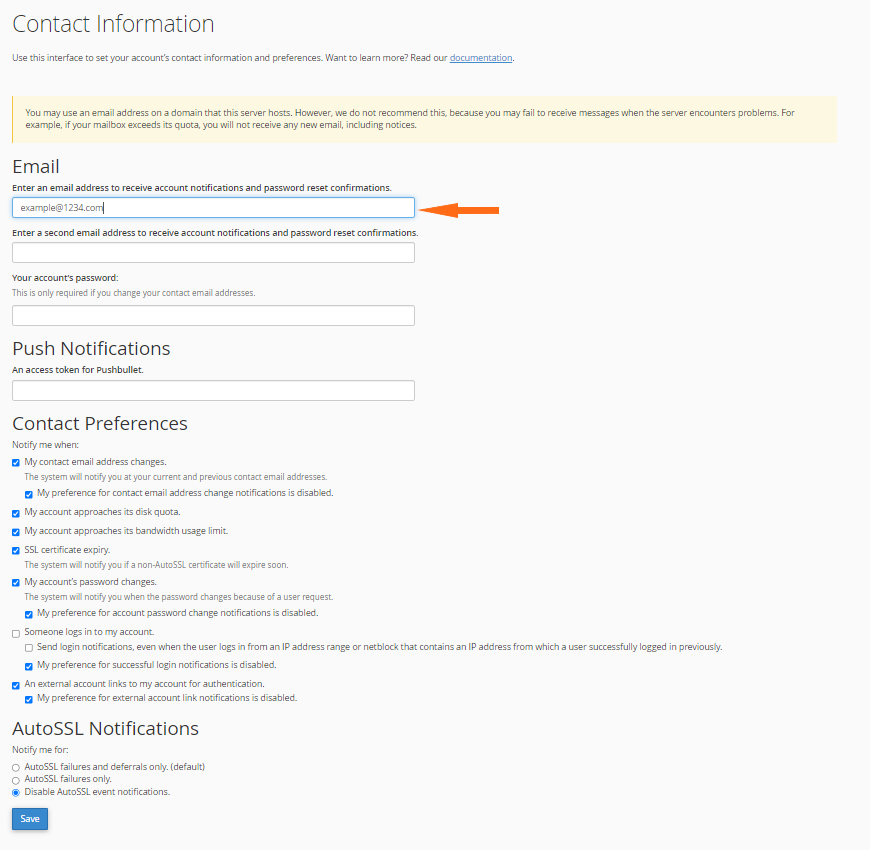 Contact Information Page