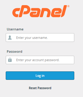 cPanel Login page