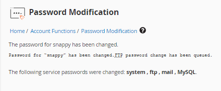 Password Modification