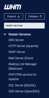WHM - Restart Services