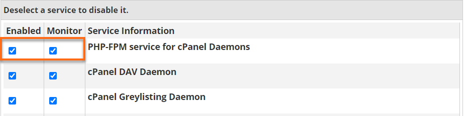 HostGator WHM Service Manager Monitor