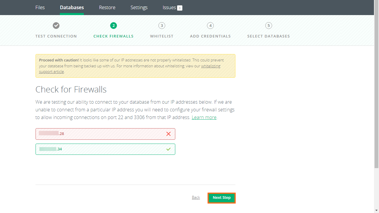 CodeGuard Database Check Firewall