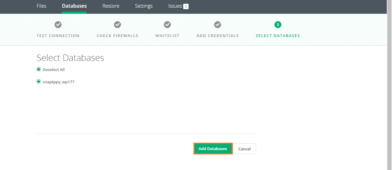 CodeGuard Database Add Database
