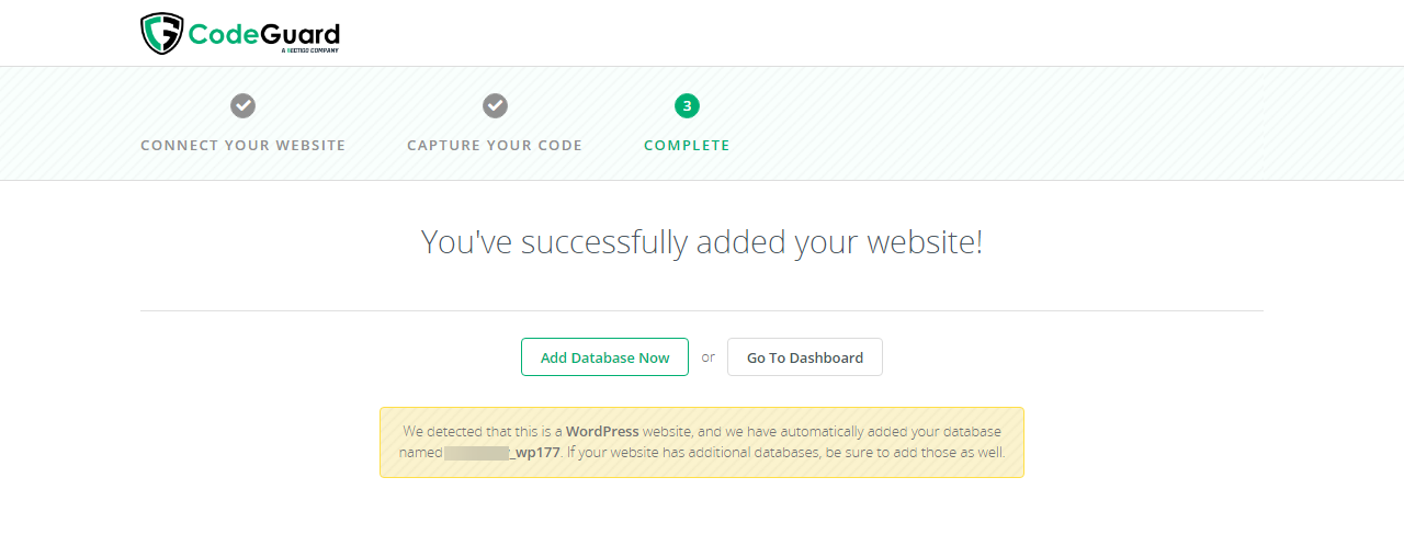 CodeGuard Site Backup Complete