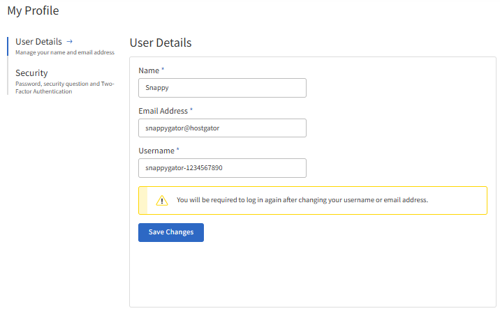 SiteLock - My Profile - User Details