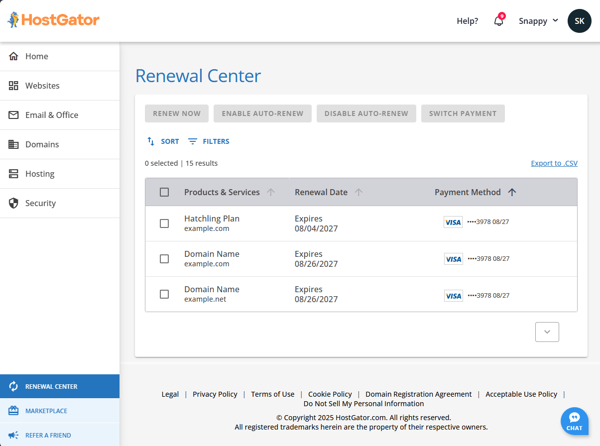 Customer Portal - Renewal Center