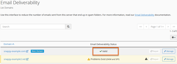 HostGator cPanel - Email Email Deliverability Valid DKIM &amp; SPF are Enabled