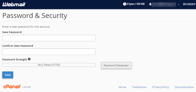 Webmail - Password & Security