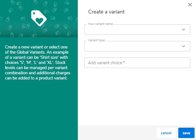 Hostgator website builder add a variant to single product