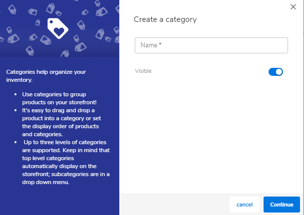 Hostgator website builder adding new product category