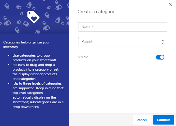 Website Builder - Add Name of Parent Category