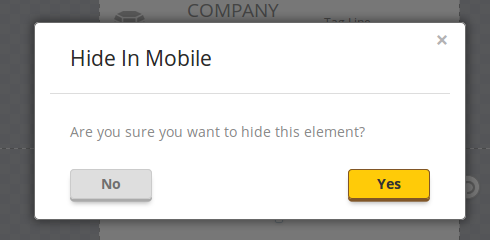 Hide in Mobile pop-up
