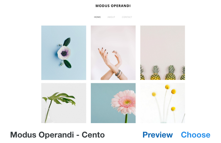 HostGator Weebly theme thumbnails options