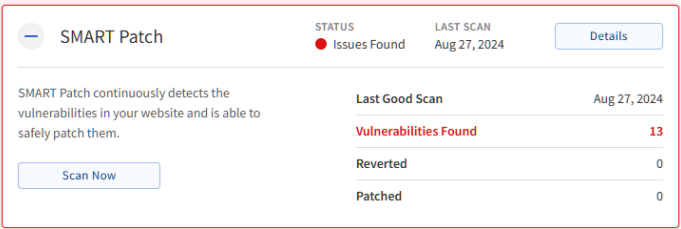 Sites tab - SMART Patch