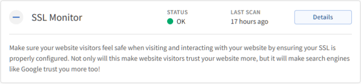 Sites tab - SSL Monitor
