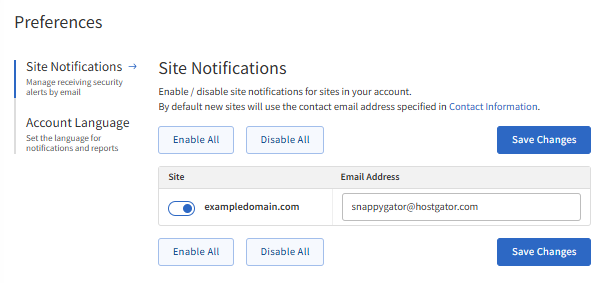 SiteLock - Site Notifications