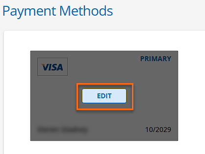 Payment Methods - Edit