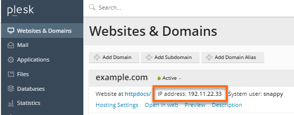 HostGator Plesk IP Address