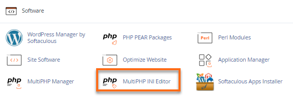 cPanel - MultiPHP INI Editor