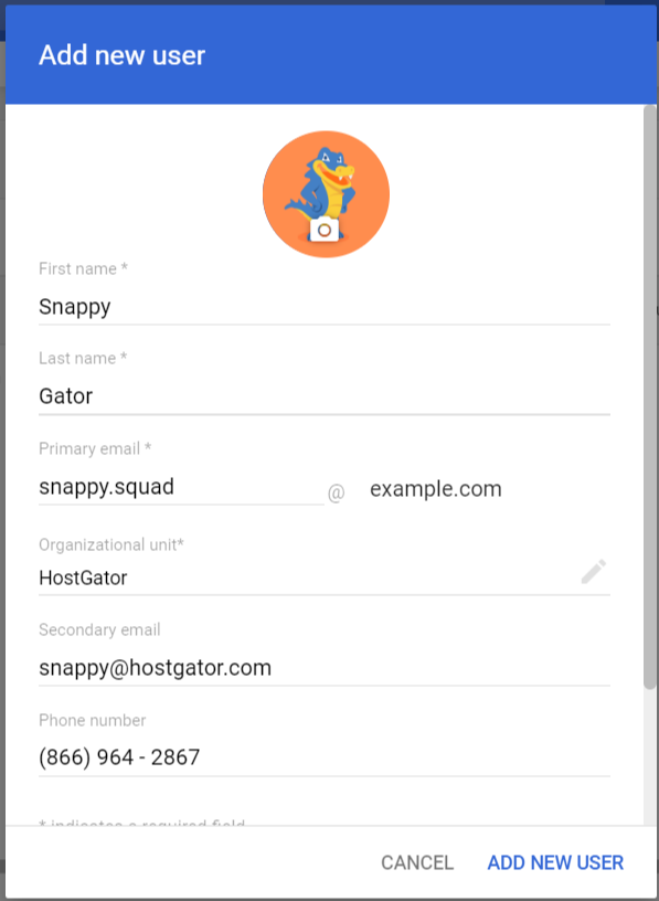 Google Workspace - Add New User