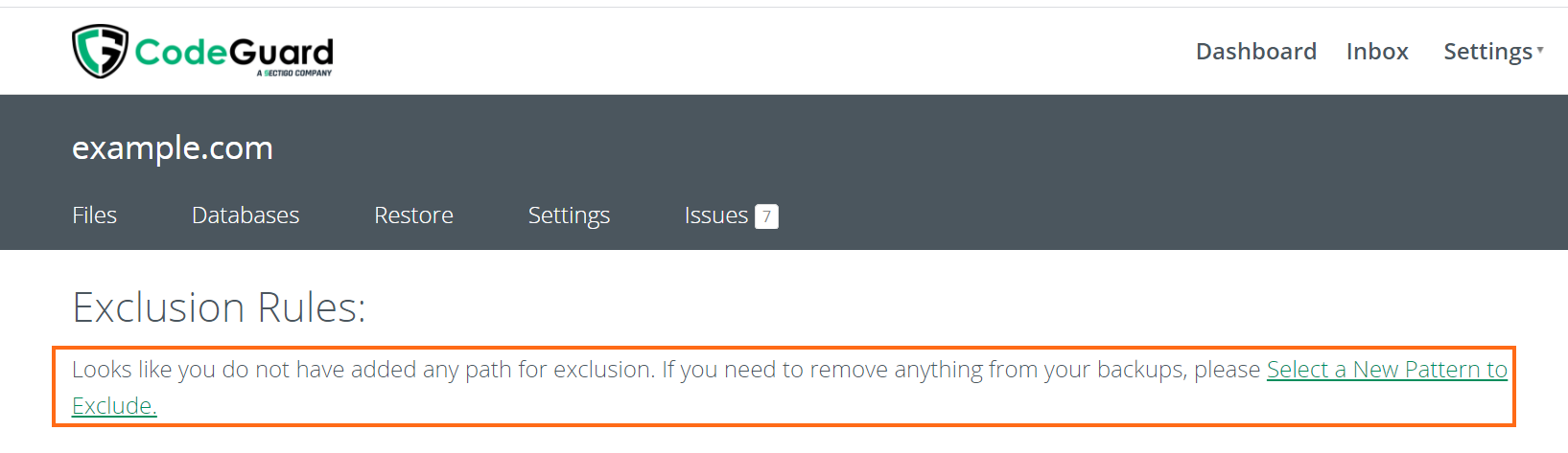 Exclusion rules link