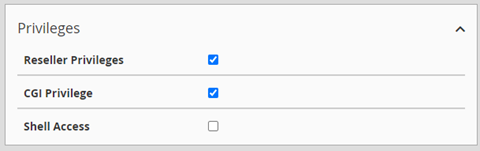 Modify an Account - Priviliges