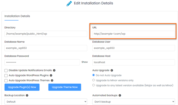 Installation Details - Correct URL