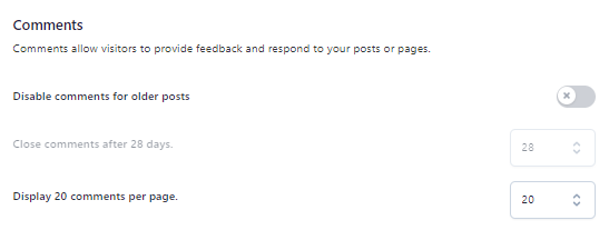 HostGator plugin - Settings tab - Comments