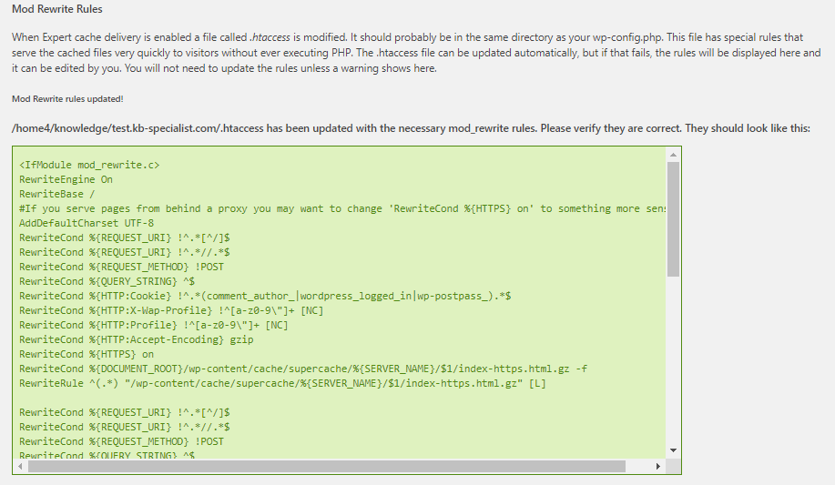 Update Mod Rewrite Rules Box