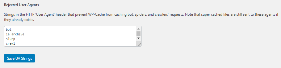 Rejected User Agents