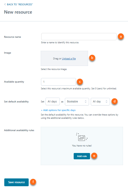 YITH - Booking and Appointment - Enter new resource details