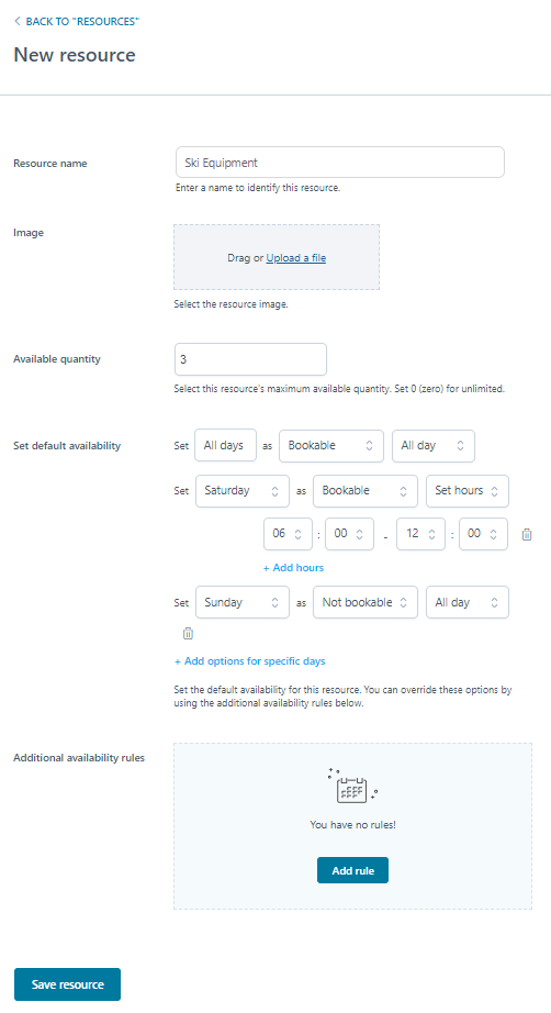 YITH - Booking and Appointment - Resources - Sample setup